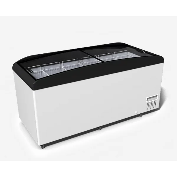 Универсальный морозильный лар бонета с гнутым стеклом JUKA N800W